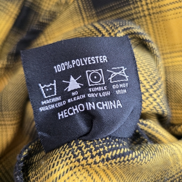 Dixxon Flannel Co Form & Function Black/Yellow Plaid Flannel Pearl Snap Women L - Picture 9 of 9